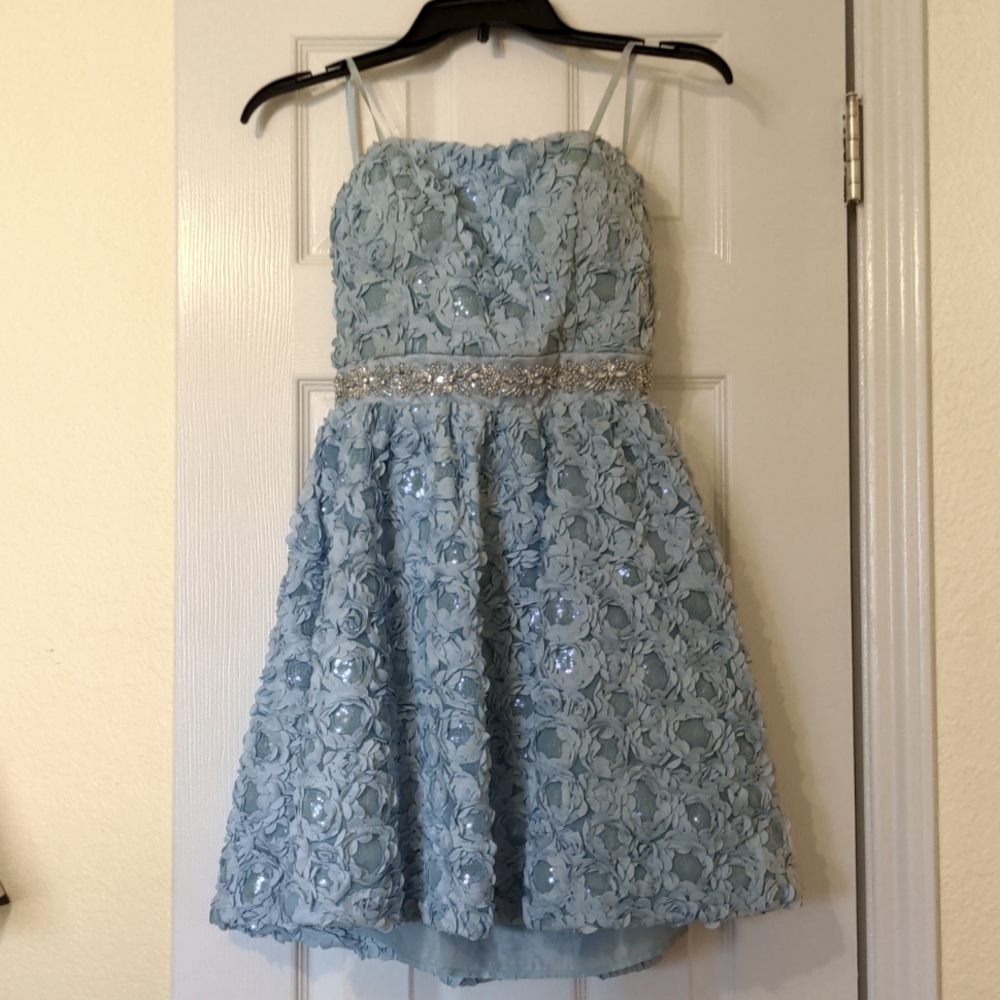 Strapless Shiny Prom Dress